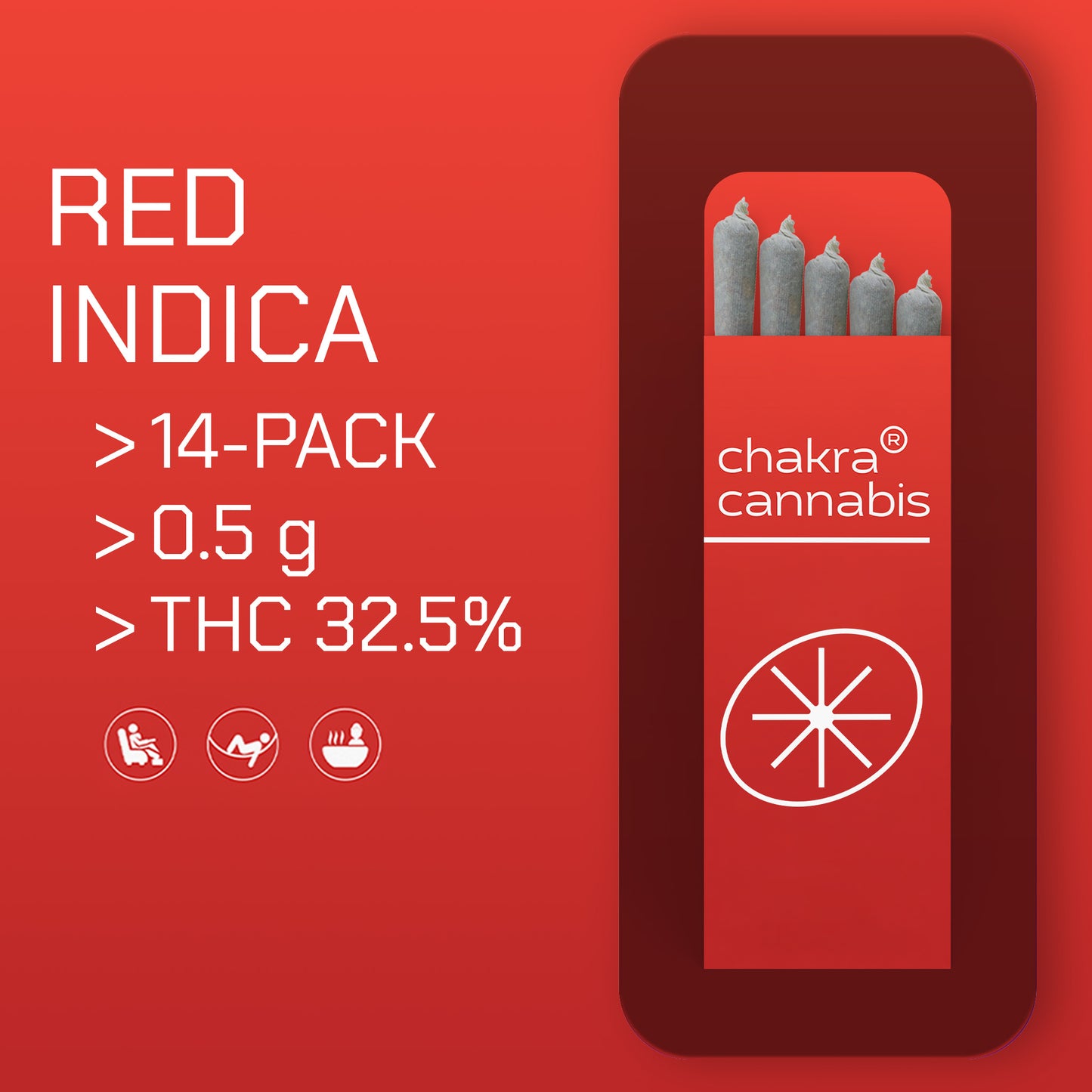 Pre-Roll 14x0.5g | Red | Indica | THC 32%+