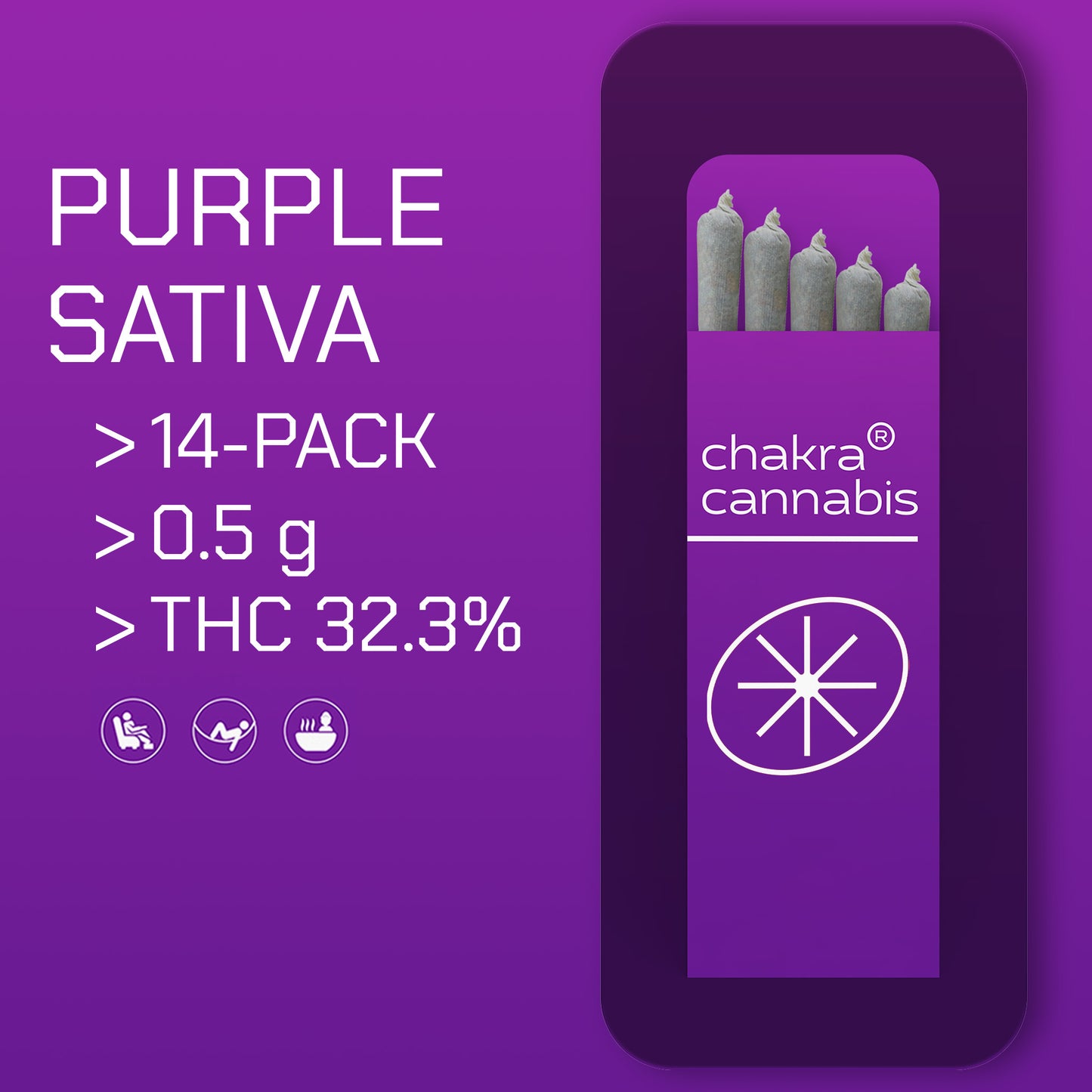Pre-Roll 14x0.5g | Purple | Sativa | THC 32%