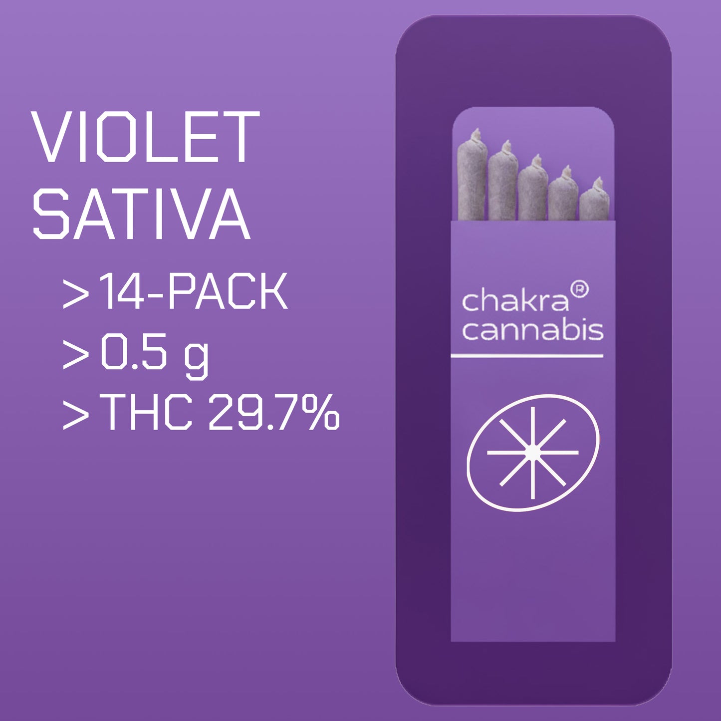 Pre-roll 14x0.5g | Violet | Sativa | THC 30%